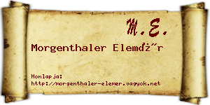 Morgenthaler Elemér névjegykártya