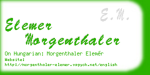 elemer morgenthaler business card